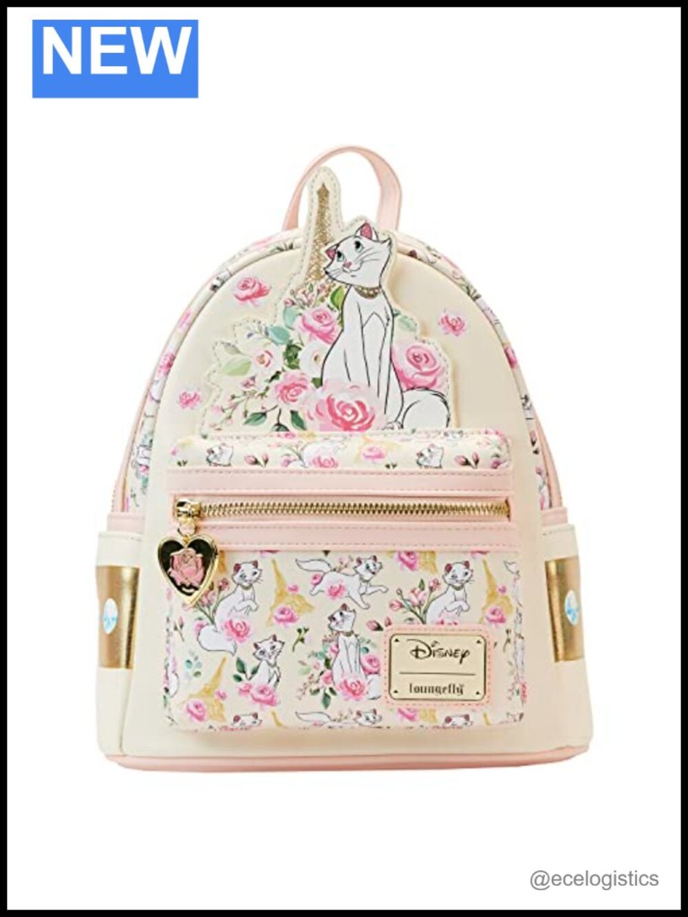Loungefly Aristocats Duchess Floral Faux Leather Double Strap Shoulder Bag